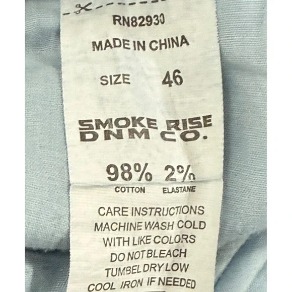 SMOKE RISE Denim Shorts Men Size 46 Distressed Neon Patch Frayed Hem 100 - Picture 4 of 12